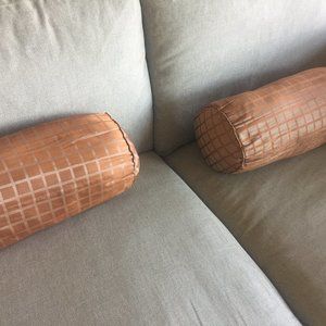 @ Copper Colored Thai Silk Bolster Pillows